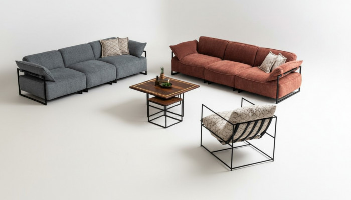 Luxuriéis Sofagarnitur 2x Véiersëtzer Designer Sessel Wunnzëmmer Sofasen
