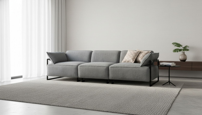 Wunnzëmmer Textil Sofa 3-Sëtzer Luxusmiwwelen Sëtz Design Canapé Lounge nei