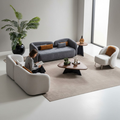 Canapé-Set x2 3-Plaz Canapéen 1-Plaz Modern Komplett Set Polster Garnitur