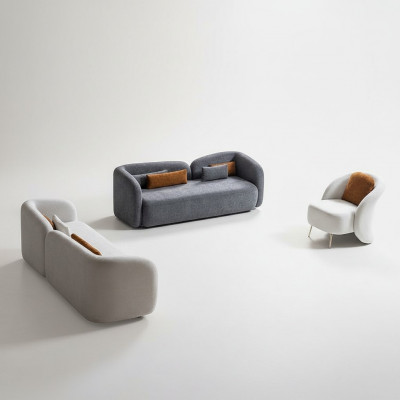 Canapé-Set x2 3-Plaz Canapéen 1-Plaz Modern Komplett Set Polster Garnitur