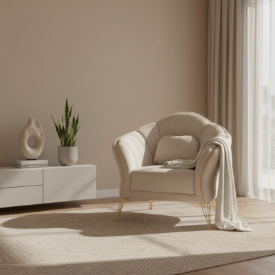 Chesterfield Design Beige Sofa Fauteuil Polster Canapéen Canapéë 1 Sëtz Neien