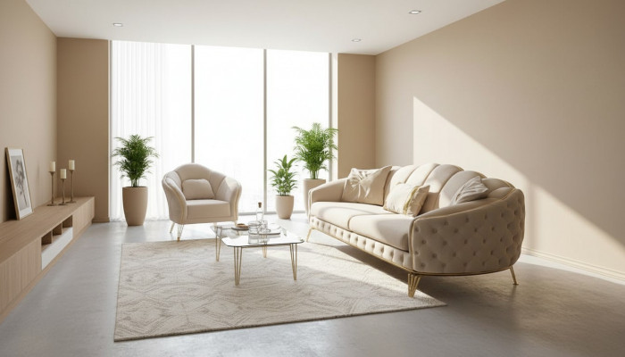 Wunnzëmmer Komplett 3tlg Modern Dräisëtzer Sofa Couch Luxus 2x Fotell