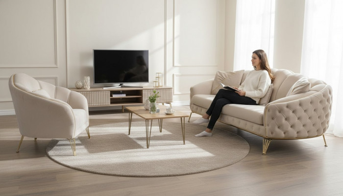 Sofagarnitur 3 3 1 Sëtzer Modern Komplett Set Polster Garnitur Couchgarnitur