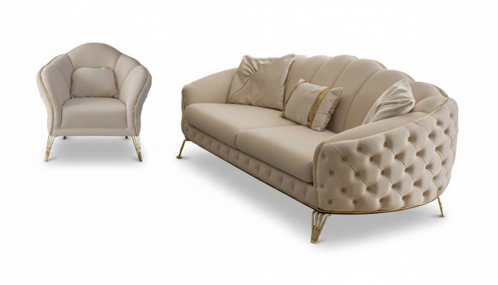 Sofagarnitur 3 3 1 Sëtzer Modern Komplett Set Polster Garnitur Couchgarnitur