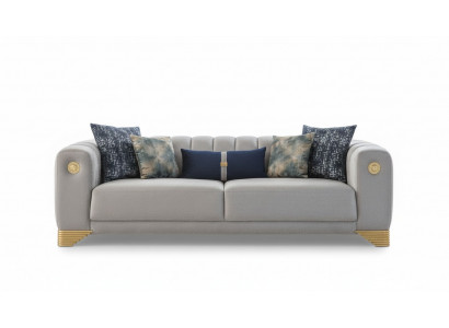 Wunnzëmmer Sofa 3 Sëtzer Gro Polster Sofas Design Holz Textil nei Modern