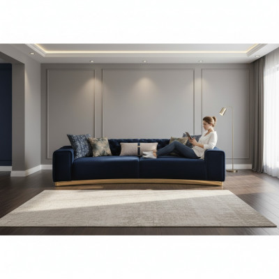 Polstersofa 4-Sëtzer Sofa Textil Sëtz luxuriéis Design Sofas Modern