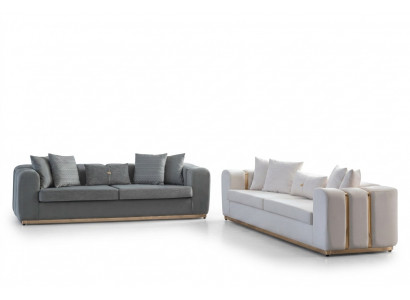 Wäiss-Gro Polstersëtzdesigner 4-Sëtzer 2x Polstercouchën Luxus Miwwelen