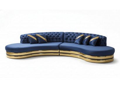 Exklusiven Chesterfield 4-Sëtzer Hallefrounde Sofa Designer Polster Couch