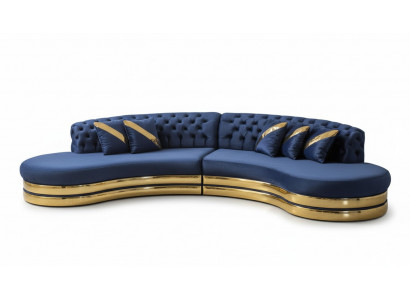 Blo hallefkreestfërmegt Chesterfield Sofa Designer Wëssen Armstull 2tlg Set Neit