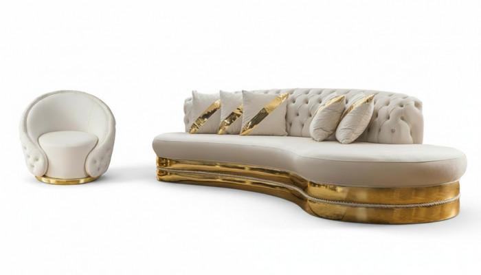 Stilvoll Chesterfield Canapé Designer Stuff Set 3-Sëtzer