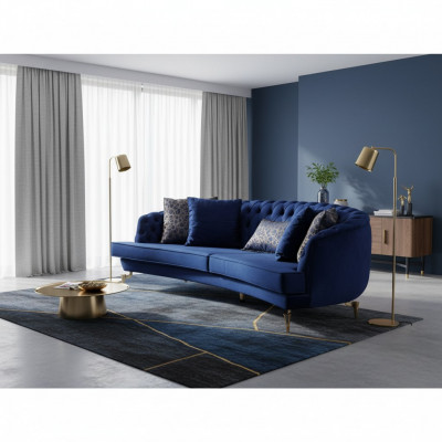Hallerronne Chesterfield Bloen 4-Sëtzer Designer Polster Edel Couch Nei