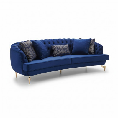 Hallerronne Chesterfield Bloen 4-Sëtzer Designer Polster Edel Couch Nei
