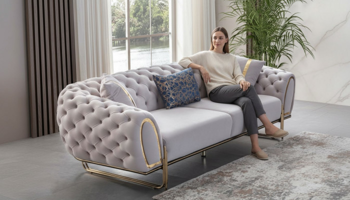 Luxuriéis 2x Chesterfield Sofas Designer Polster Couchen Modern Miwwelen