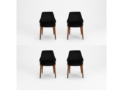 Luxus Iesszëmmer Schwarz 4x Still Modern Holz Miwwelen Still Design Ariichtung