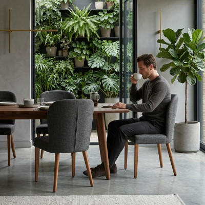 Modern Holz 2x Still Luxus Polstersdesign Stull Lehnstull Nei Fauteuil Polster