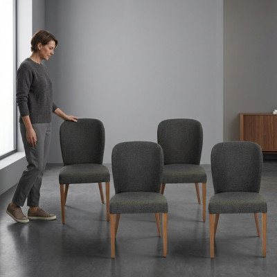 Fotel Neiert Polster Modern Holz 6x Stull Luxus Polster Design Stull