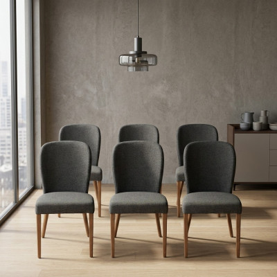 Fotel Neiert Polster Modern Holz 6x Stull Luxus Polster Design Stull