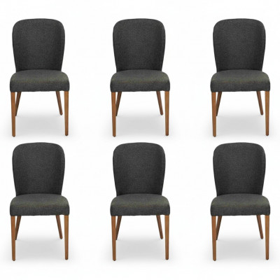 Fotel Neiert Polster Modern Holz 6x Stull Luxus Polster Design Stull
