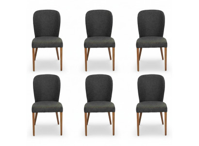 Fotel Neiert Polster Modern Holz 6x Stull Luxus Polster Design Stull