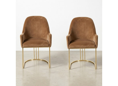 Stull Gold Iesszëmmer Design Textil Still Miwwelen Luxus Lehnstull Nei