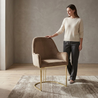 Grupp Set 4x Fauteuil Stull Design Stoff Polster Still Iesszëmmer Textil