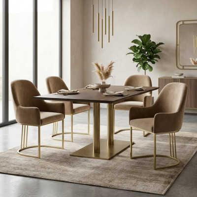 Grupp Set 4x Fauteuil Stull Design Stoff Polster Still Iesszëmmer Textil