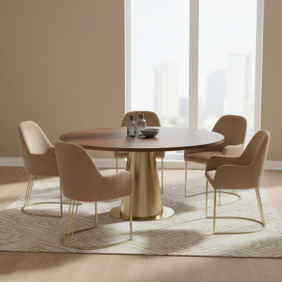Grupp Set 6x Fauteuil Stull Design Stoff Polster Still Iesszëmmer Textil