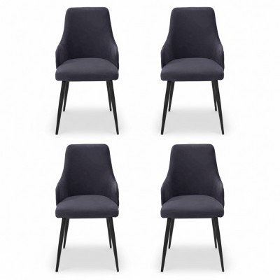 Modern schwaarze Designer 4x Still Luxus Iesszëmmer Einsitzer Ariichtung