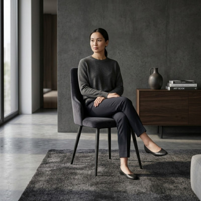 Luxus Iesszëmmer Schwaarz Designer 6x Still Eenzelstull Modern Ariichtung