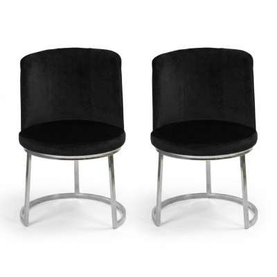 Schwaarzen Designer 2x Still mat Edelstol Féiss Modern Iesszëmmer Still
