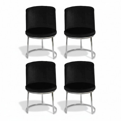 Schwaarz Designer 4x Still mat Edelstol Féiss Modern Iesszëmmer Still