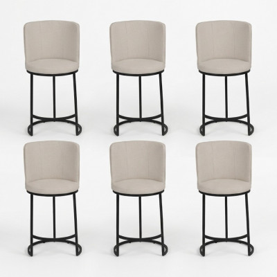 Barhocker 6x Barstuhl stilvoll Barmöbel Sëtzschemel Design Stolféiss nei
