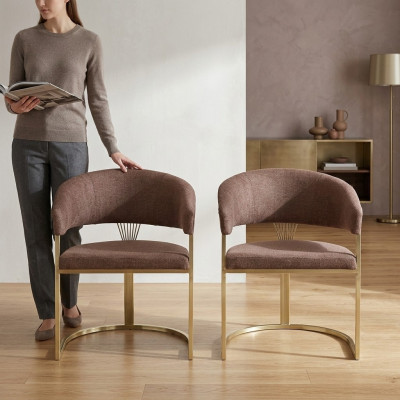Modern Iesszëmmer 2x Stull Designer Luxus Edelstol Elementer Textil Nei