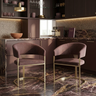 Modern Iesszëmmer 2x Stull Designer Luxus Edelstol Elementer Textil Nei