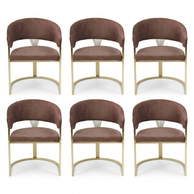 Set Braun Sesselen Komplett Design Modernen Set Nei 6x Still Stull Polster