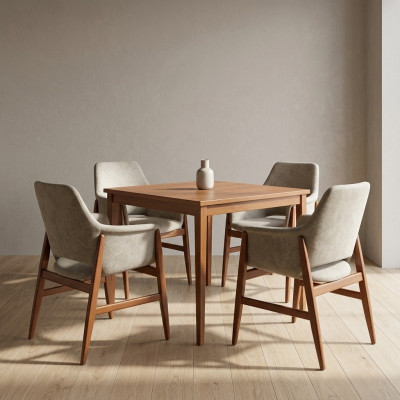 Iesszëmmerstill 4x Still Kichenstill Lehnstill Holz Stoff Modern Gro Still