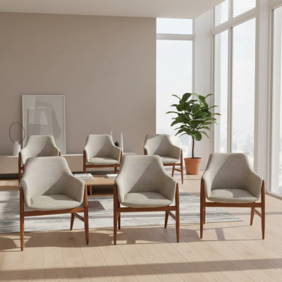 Moderne Gräistull Iesszëmmerstull 6x Still Kichenstull Lehnstull Holz Stëff