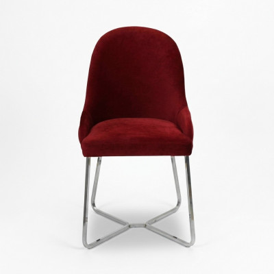 Roude Kichestull Designer Iessstull Luxuséisegen Edelstahl Stull mat Lehnen