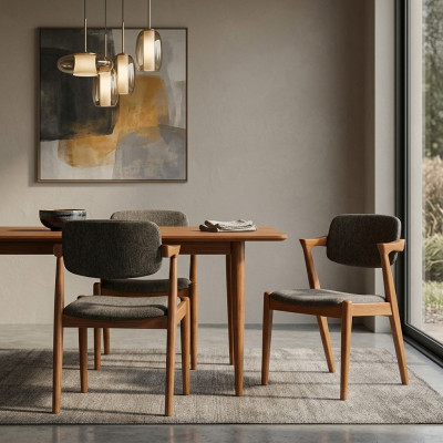 Luxus Iesszëmmermiwwelen Designer Griis 2x Stull Nei Ariichtung Modern Stull