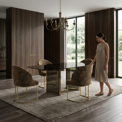 Modern Iesszëmmer Still Wunnzëmmer luxuriéis Méifaarweg 4x Still Metall neien
