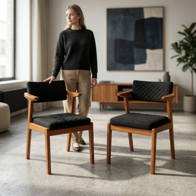 Iesszëmmer Stull Modern Holz Miwwelen 2x Stull Luxus Design Ariichtung Nei