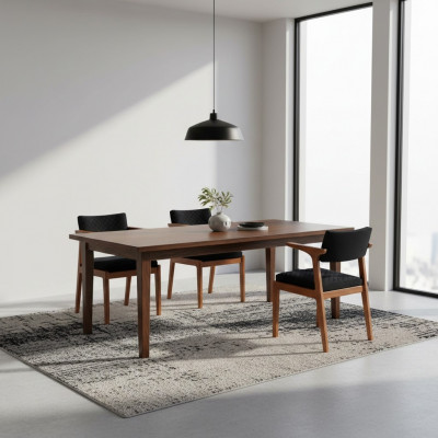 Iesszëmmer-Stull Modern Holz Miwwelen 4x Still Schwaarz Luxus Design Ariichtung