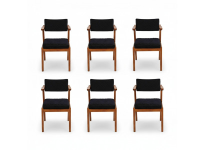 Luxus Iesszëmmer Stull Modern Holz Miwwelen 6x Still Schwaarz Design Ariichtung