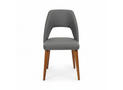 Grau-brongene Designer Holzstull Iesszëmmerstill Luxus Holzgestell