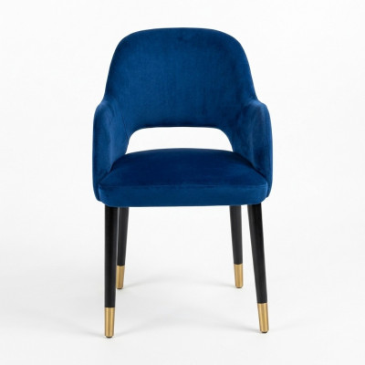 Bloë Polstersëtz Iesszëmmerstull Modern Kichenmiwwelen Designer Holzgestell