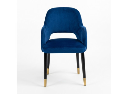 Bloë Polstersëtz Iesszëmmerstull Modern Kichenmiwwelen Designer Holzgestell