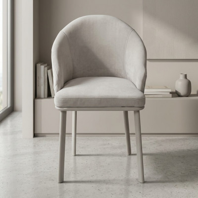 Wäissen Iesszëmmerstull Designer Polsterstull Textil Modern Kichenstull 