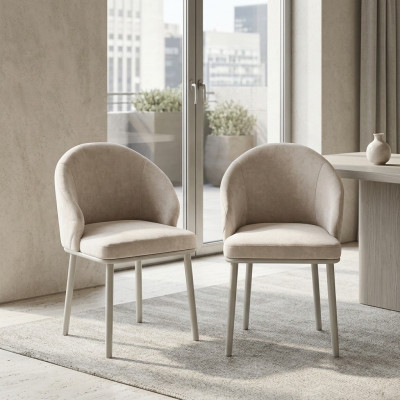 Modern Iesszëmmer Wäiss 2x Still Designer Kichen Polster Sëtz Miwwelen
