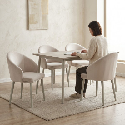 Iesszëmmerstull Wäiss 4x Still Iesszëmmer Modern Still Holz Design nei