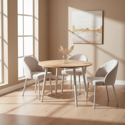 Iesszëmmerstull Wäiss 4x Still Iesszëmmer Modern Still Holz Design nei